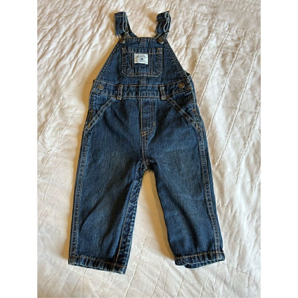 Carter’s I’m one Charming Little Guy overalls bibs 12M cotton